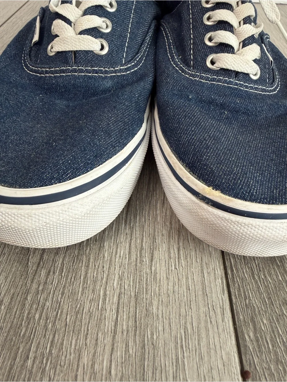 RARE VANS Classic Era Blue Jeans Denim Two Tone Brown Sz 10.5 Men's Shoes